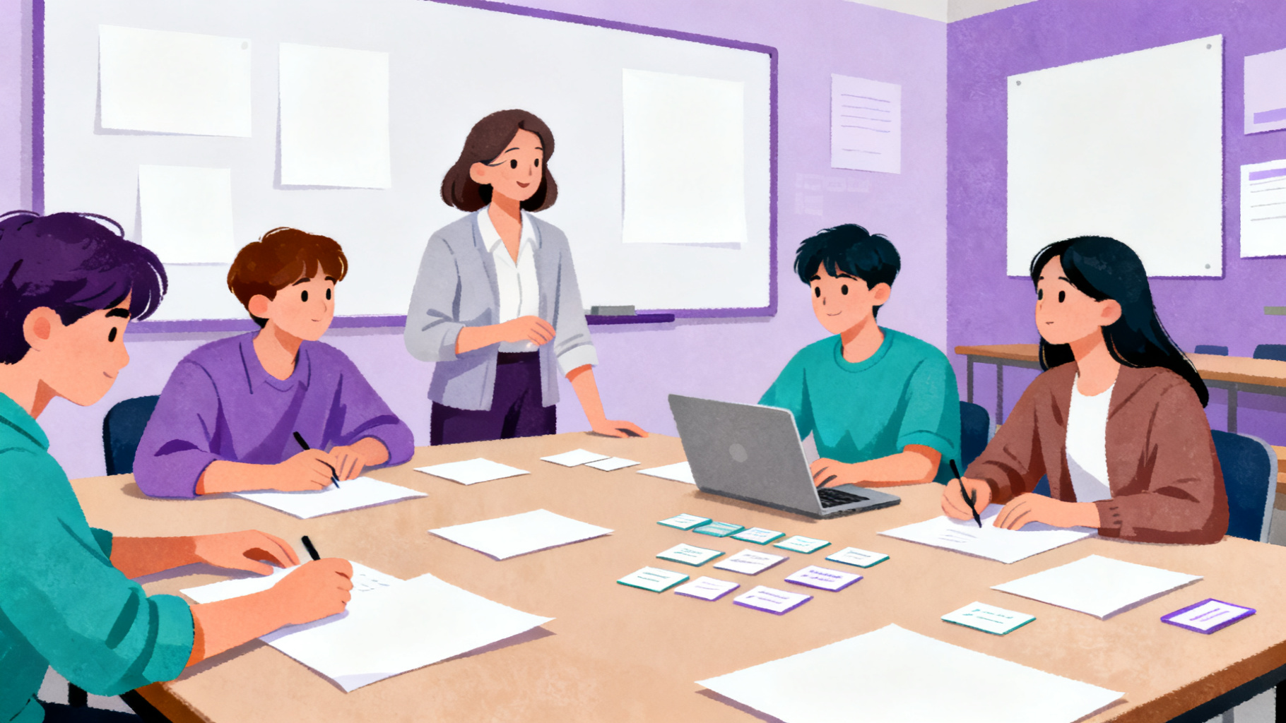 Students comparing evidence and questions for claim-evidence-reasoning worksheet